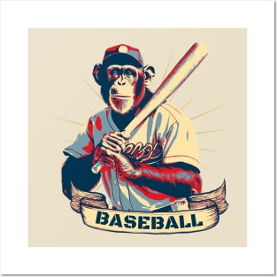 Baseball Chimpanzee Vintage Posters and Art